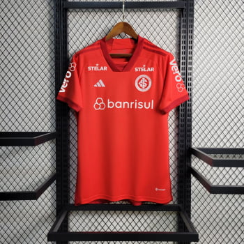 Camisa Internacional I 23/24 Versão Torcedor + Patrocínios + Personalização Grátis
