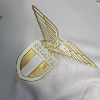 Camisa Lazio 23/24 Versão Jogador Goleiro Branca + Personalização Grátis 