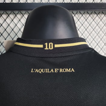 Camisa Lazio 23/24 Versão Jogador Goleiro Preta + Personalização Grátis 