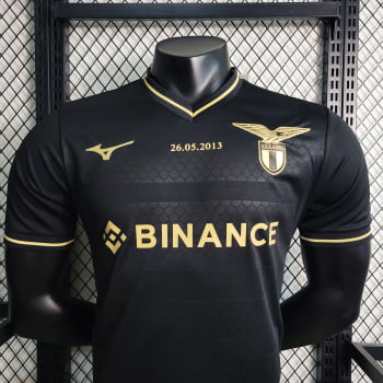Camisa Lazio 23/24 Versão Jogador Goleiro Preta + Personalização Grátis 