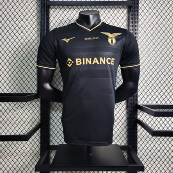 Camisa Lazio 23/24 Versão Jogador Goleiro Preta + Personalização Grátis 