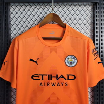 Camisa Manchester City 23/24 Goleiro Personalização Grátis - Laranja