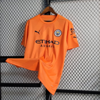 Camisa Manchester City 23/24 Goleiro Personalização Grátis - Laranja