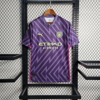 Camisa Manchester City 23/24 Goleiro Personalização Grátis - Roxo Camisa Manchester City 23/24 Goleiro Personalização Grátis - Roxo