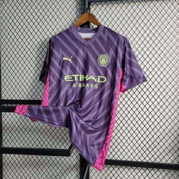 Camisa Manchester City 23/24 Goleiro Personalização Grátis - Roxo