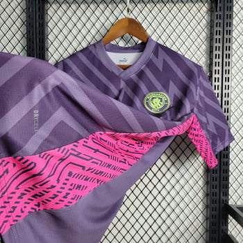 Camisa Manchester City 23/24 Goleiro Personalização Grátis - Roxo