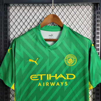 Camisa Manchester City 23/24 Goleiro Personalização Grátis - Verde/amarelo