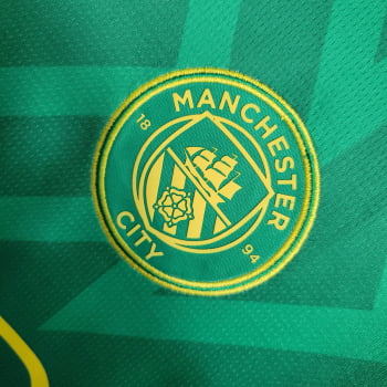 Camisa Manchester City 23/24 Goleiro Personalização Grátis - Verde/amarelo Camisa Manchester City 23/24 Goleiro Personalização Grátis - Verde/amarelo