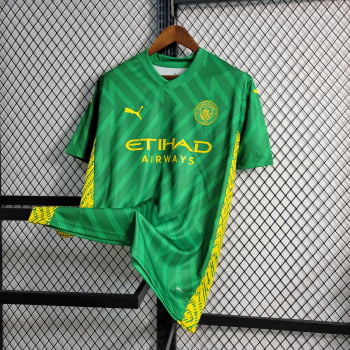 Camisa Manchester City 23/24 Goleiro Personalização Grátis - Verde/amarelo