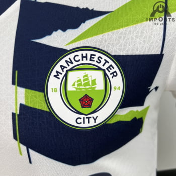 Camisa Manchester City 23/24 Versão Jogador Ed. Especial Branca + Personalização Grátis
