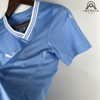 Camisa Manchester City I 23/24 Versão Feminina + Personalização Grátis