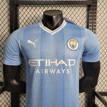 Camisa Manchester City I 23/24 Versão Jogador + Personalização Grátis 