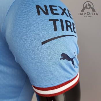 Camisa Manchester City l 22/23 Versão Jogador + Personalização Grátis