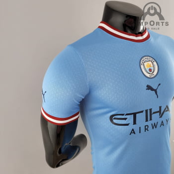 Camisa Manchester City l 22/23 Versão Jogador + Personalização Grátis