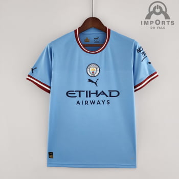 Camisa Manchester City l 22/23 Versão Torcedor + Personalização Grátis 