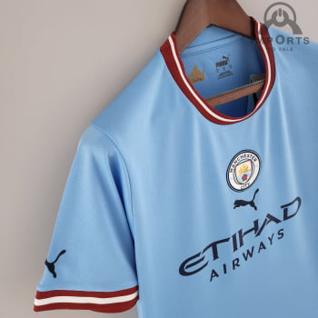 Camisa Manchester City l 22/23 Versão Torcedor + Personalização Grátis 