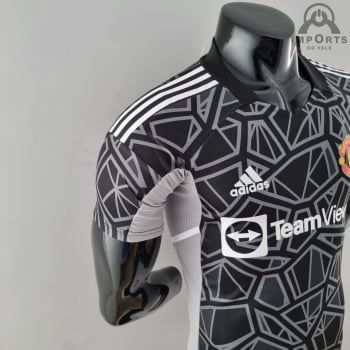 Camisa Manchester United 22/23 Versão Jogador Goleiro Preta + Personalização Grátis