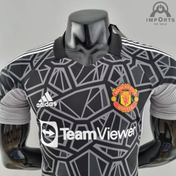 Camisa Manchester United 22/23 Versão Jogador Goleiro Preta + Personalização Grátis