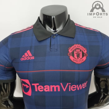 Camisa Manchester United 22/23 Versão Jogador Clássica Azul Royal + Personalização Grátis 