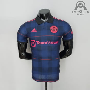 Camisa Manchester United 22/23 Versão Jogador Clássica Azul Royal + Personalização Grátis 