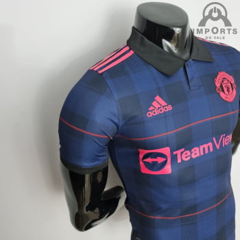 Camisa Manchester United 22/23 Versão Jogador Clássica Azul Royal + Personalização Grátis 