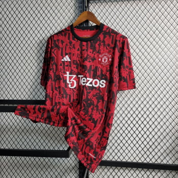 Camisa Manchester United 23/24 Treino - Vermelha/preta 