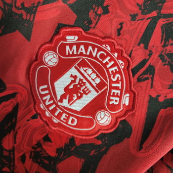 Camisa Manchester United 23/24 Treino - Vermelha/preta Camisa Manchester United 23/24 Treino - Vermelha/preta