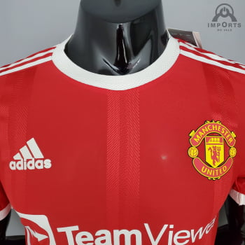 Camisa Manchester United I 21/22 Versão Jogador + Personalização Grátis