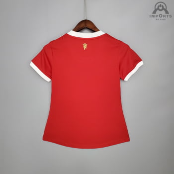 Camisa Manchester United I 21/22 Versão Feminina + Personalização Grátis