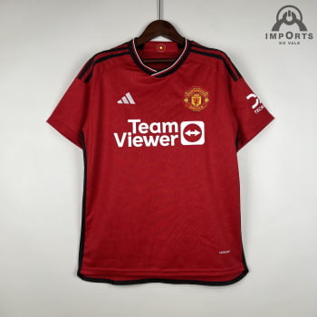 Camisa Manchester United I 23/24 Versão Torcedor + Personalização Grátis Camisa Manchester United I 23/24 Versão Torcedor + Personalização Grátis