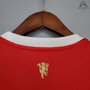 Camisa Manga Longa Manchester United I 21/22 Versão Torcedor + Personalização Grátis