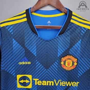 Camisa Manga Longa Manchester United II 21/22 Versão Torcedor + Personalização Grátis