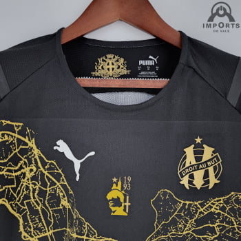 Camisa Olympique de Marseille 22/23 Versão Torcedor Ed. Especial Preta + Personalização Grátis