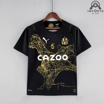 Camisa Olympique de Marseille 22/23 Versão Torcedor Ed. Especial Preta + Personalização Grátis