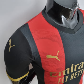 Camisa Milan 22/23 Versão Jogador Ed. Especial Black + Personalização Grátis
