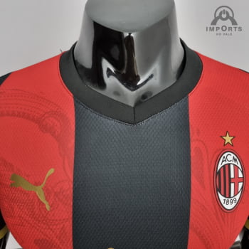 Camisa Milan 22/23 Versão Jogador Ed. Especial Black + Personalização Grátis