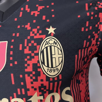 Camisa Milan 23/24 Versão Jogador Ed. Especial Vermelha + Personalização Grátis