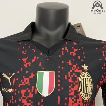 Camisa Milan 23/24 Versão Jogador Ed. Especial Vermelha + Personalização Grátis