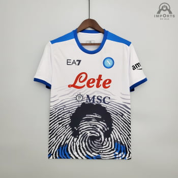Camisa Napoli 21/22 Ed. Comemorativa Versão Torcedor + Personalização Grátis - Branco