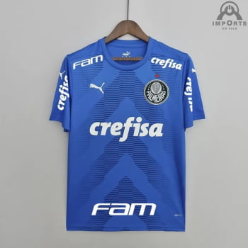 Camisa Palmeiras 22/23 Goleiro + Patrocínios + Personalização Grátis - Azul