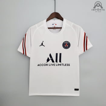 Camisa Paris Saint-Germain (PSG) 21/22 Treino - Branco/listrada