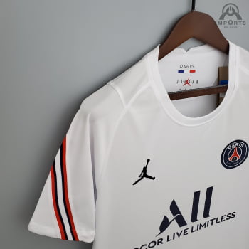 Camisa Paris Saint-Germain (PSG) 21/22 Treino - Branco/listrada