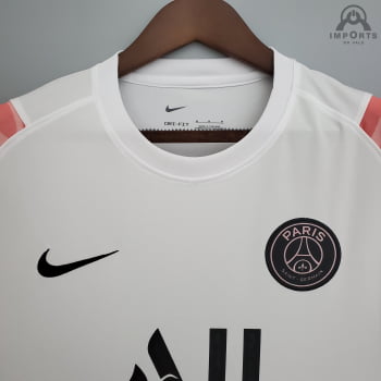 Camisa Paris Saint-Germain (PSG) 21/22 Treino - Branco/rosa bebê