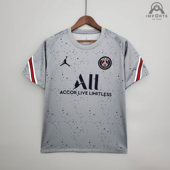 Camisa Paris Saint-Germain (PSG) 21/22 Treino - Cinza