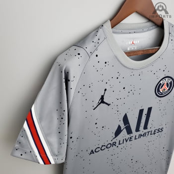 Camisa Paris Saint-Germain (PSG) 21/22 Treino - Cinza