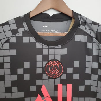 Camisa Paris Saint-Germain (PSG) 21/22 Treino - Preto/cinza