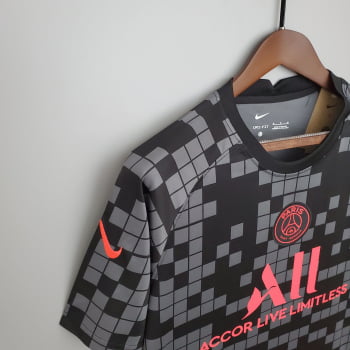 Camisa Paris Saint-Germain (PSG) 21/22 Treino - Preto/cinza