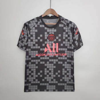 Camisa Paris Saint-Germain (PSG) 21/22 Treino - Preto/cinza