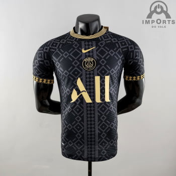 Camisa Paris Saint-Germain 22/23 Versão Jogador Ed. Especial Preta/dourada