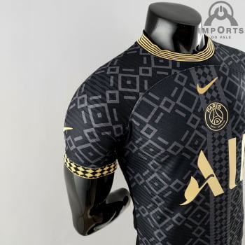 Camisa Paris Saint-Germain 22/23 Versão Jogador Ed. Especial Preta/dourada